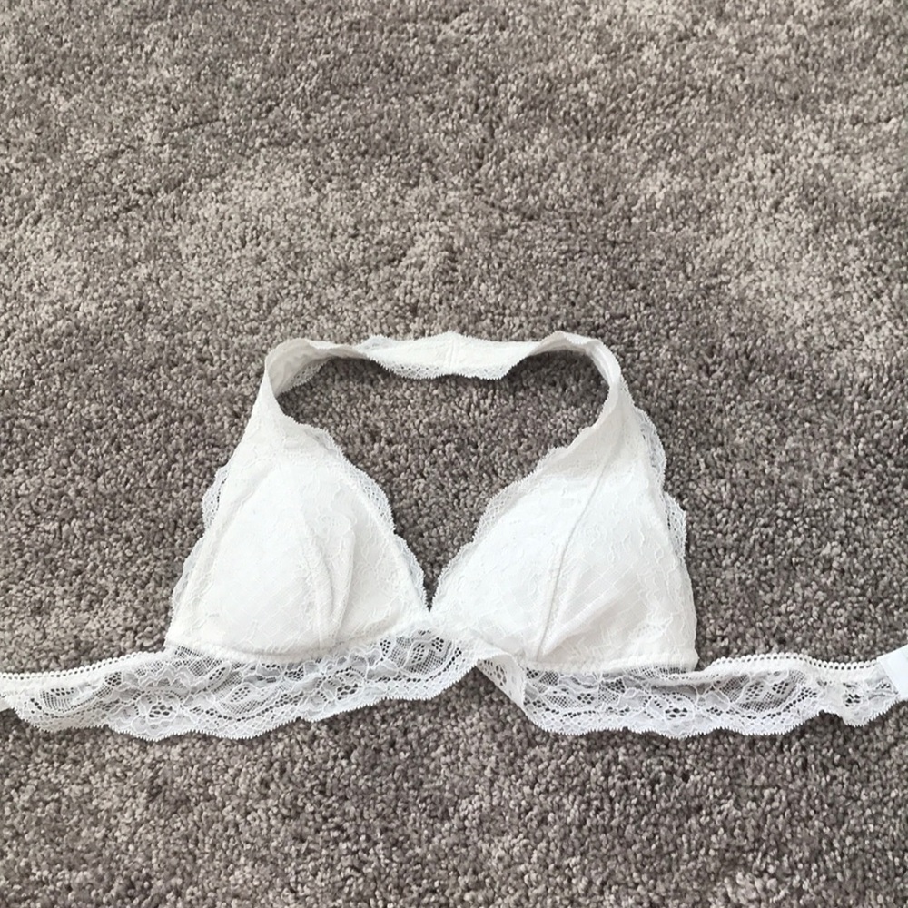 White lace halter bralette XS